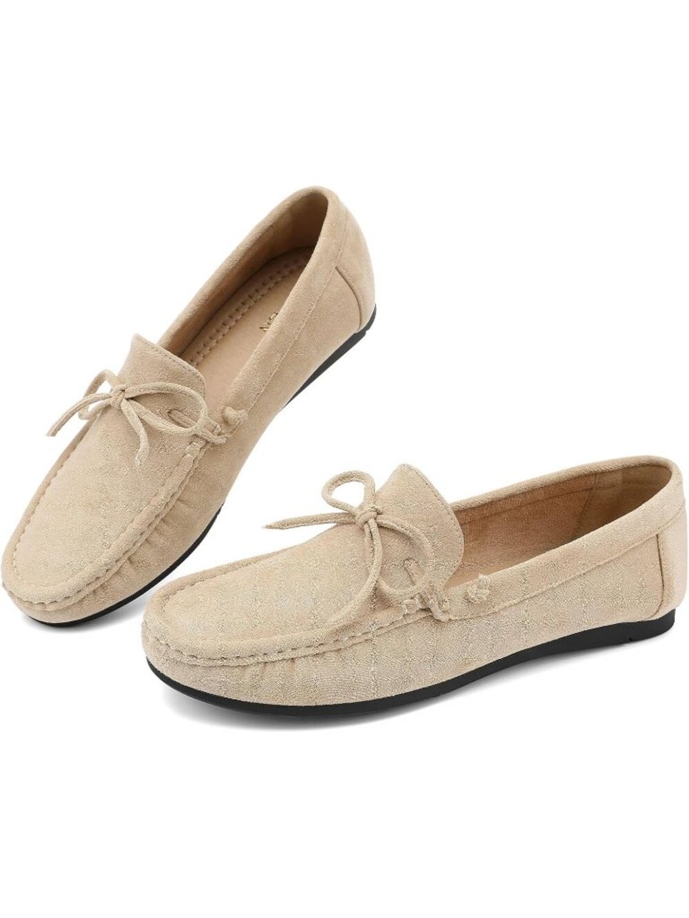 🆕Women's Khaki Faux Suede Comfortable Loafers Classic Business Casual